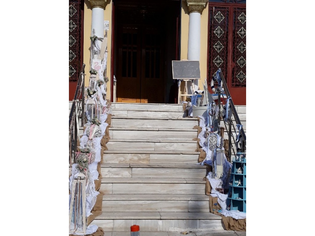 Στολισμός διδύμων με θέμα κύκνος και θαλασσινό