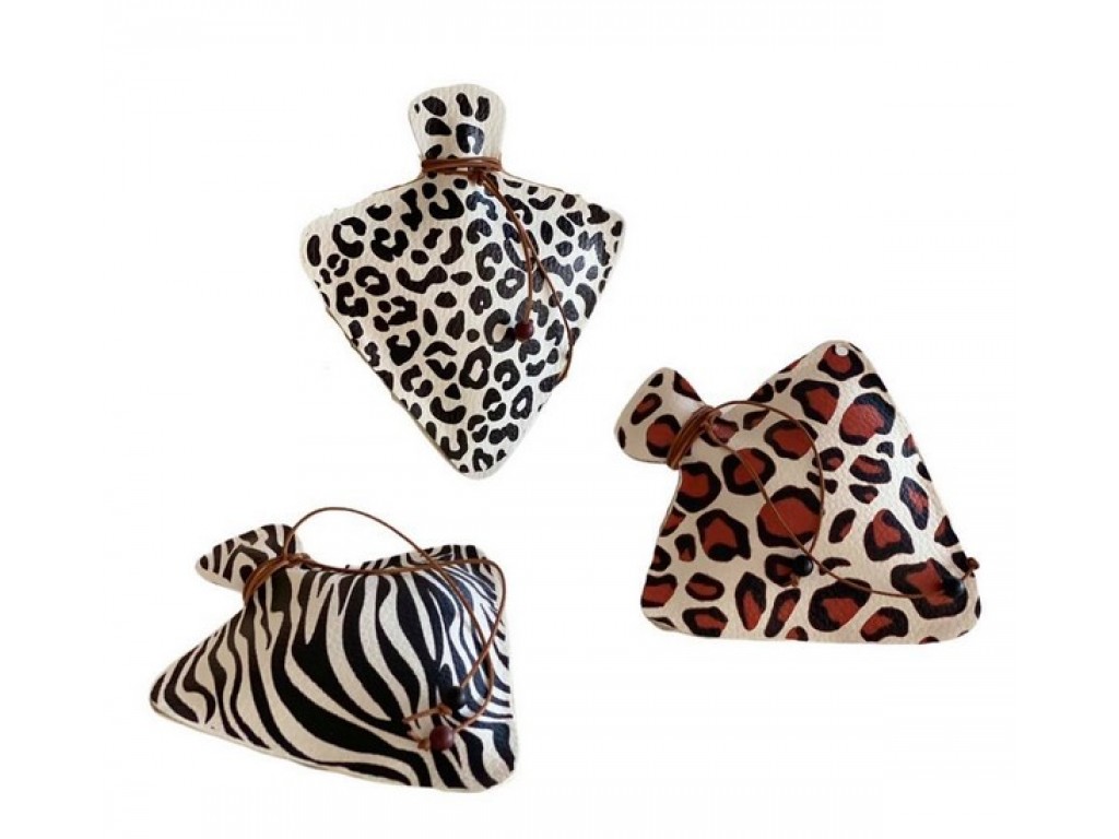  Δερμάτινη σβούρα 3 σχέδια  animal print (14*16εκ)
