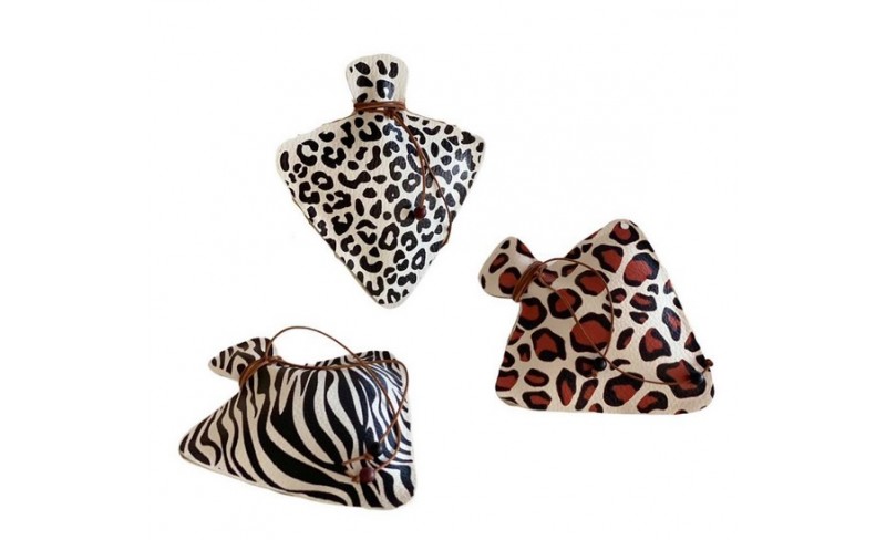  Δερμάτινη σβούρα 3 σχέδια  animal print (14*16εκ)