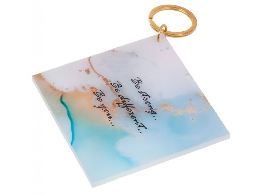 Plexiglas τετράγωνο  μπρελόκ ( 8 * 8 εκ )