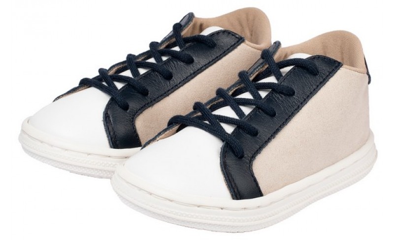 Παπουτσάκια βάπτισης Ν019-26 BEIGE-WHITE-BLUE