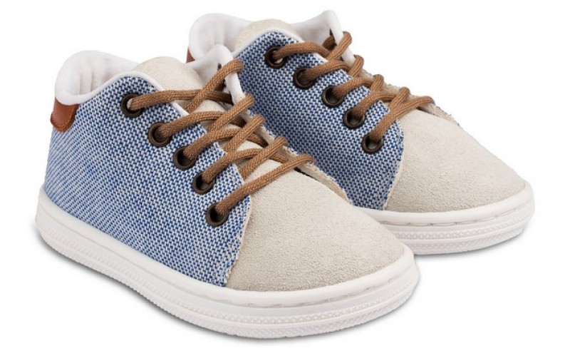 Παπουτσάκια βάπτισης N019-26 ROYAL BLUE-CAMEL