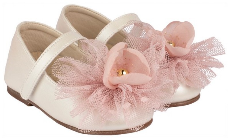 Παπουτσάκια βάπτισης N019-26 IVORY-PINK