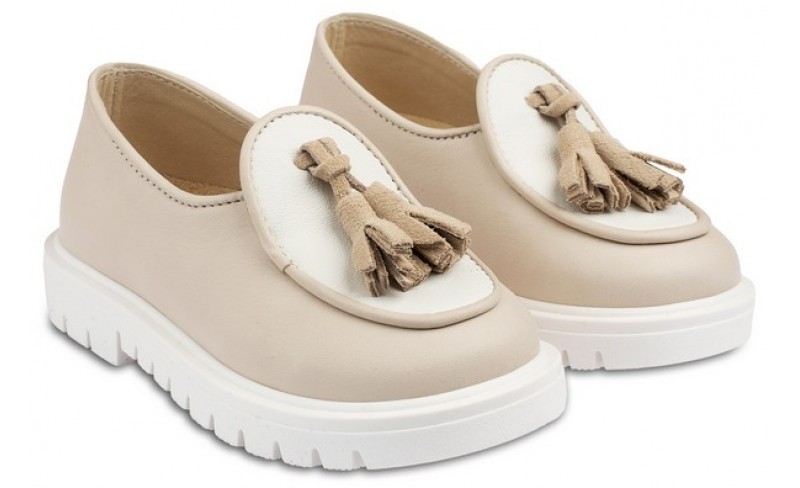 Παπουτσάκια βάπτισης N0 20-26 BEIGE-WHITE