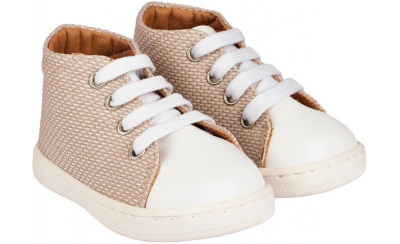 Παπουτσάκια βάπτισης N0  18-21 BEIGE WHITE